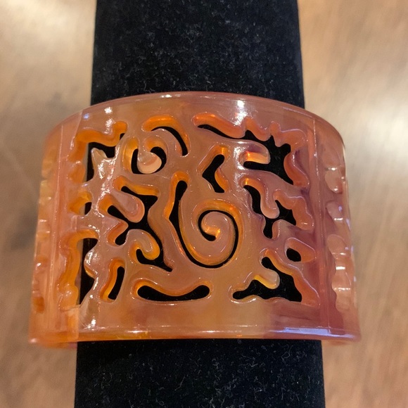 Orange/Brown wide bracelet - Picture 1 of 4